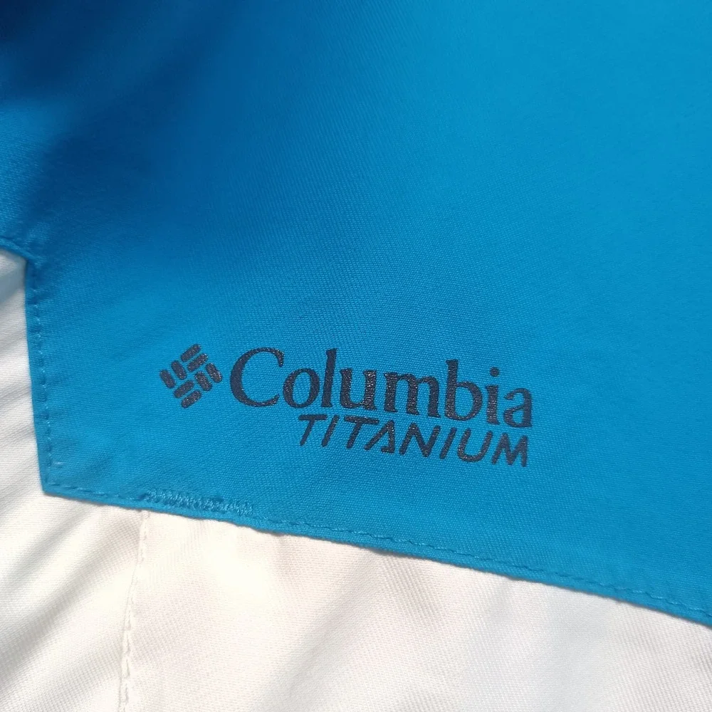 Columbia Titanium Omni-Tech Youth 14/16‎ Blue/White Omni-Heat Waterproof FLAW